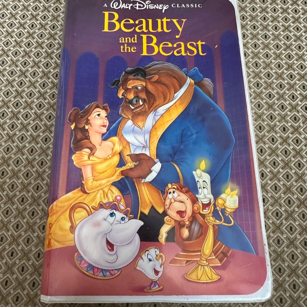 Disney Beauty and the Beast VHS with Blue and Red Cover